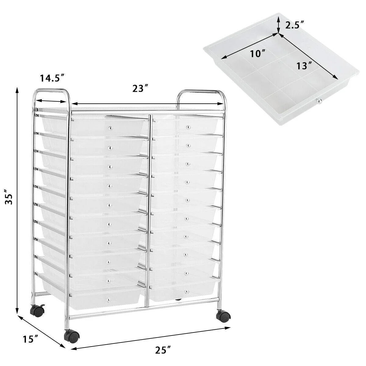 Giantex Storage Drawer Carts, 20-Drawer Organizer