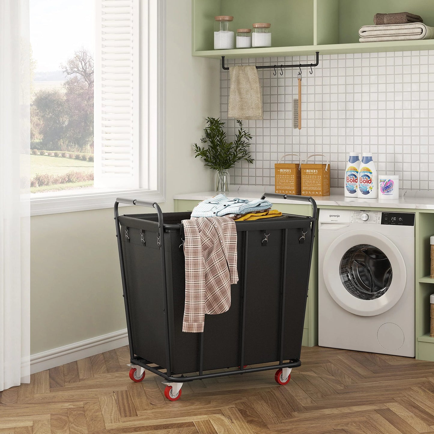 Hoctieon Large Rolling Laundry Hamper with Wheels