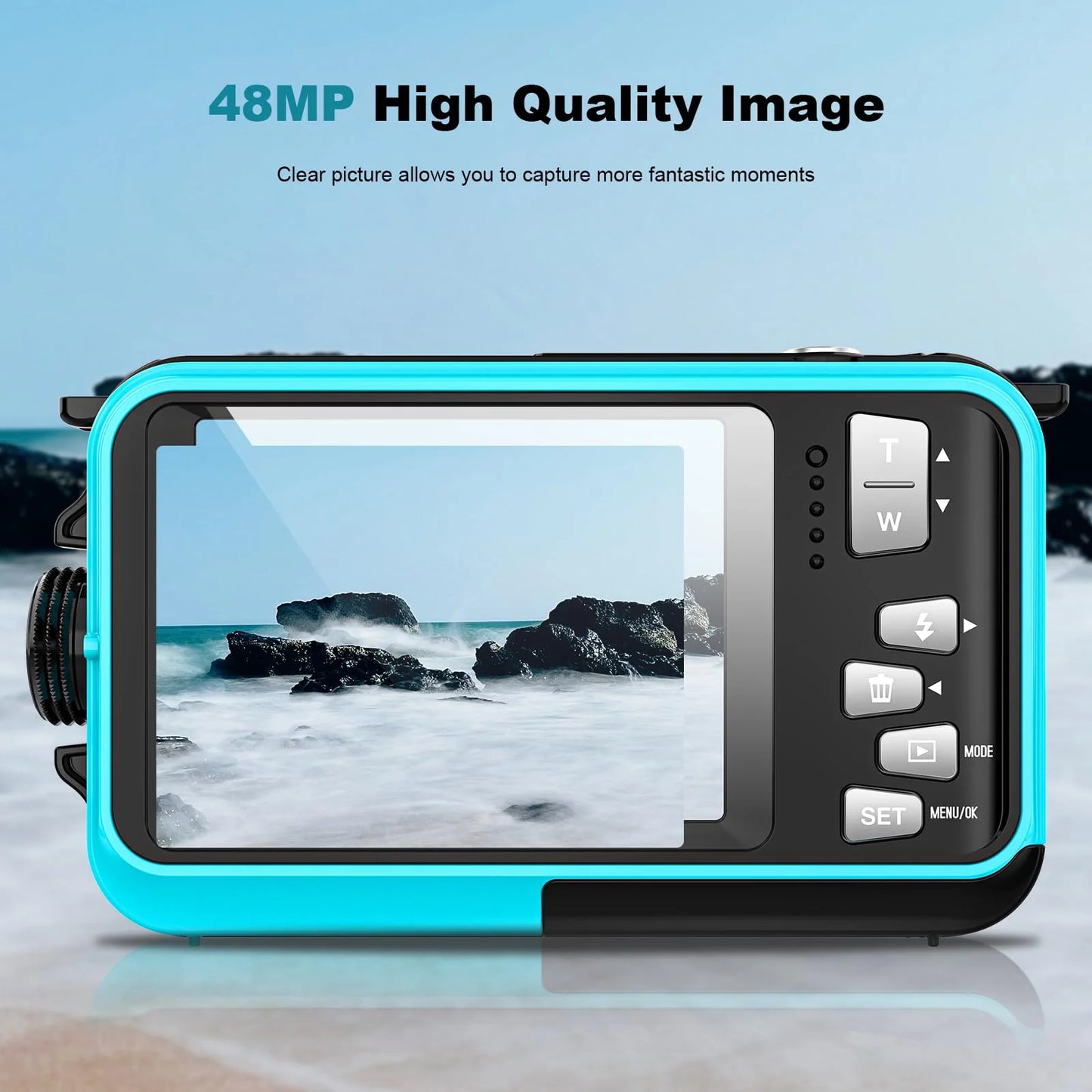 Yifecial 4K Waterproof Digital Camera 11FT Underwater Camera