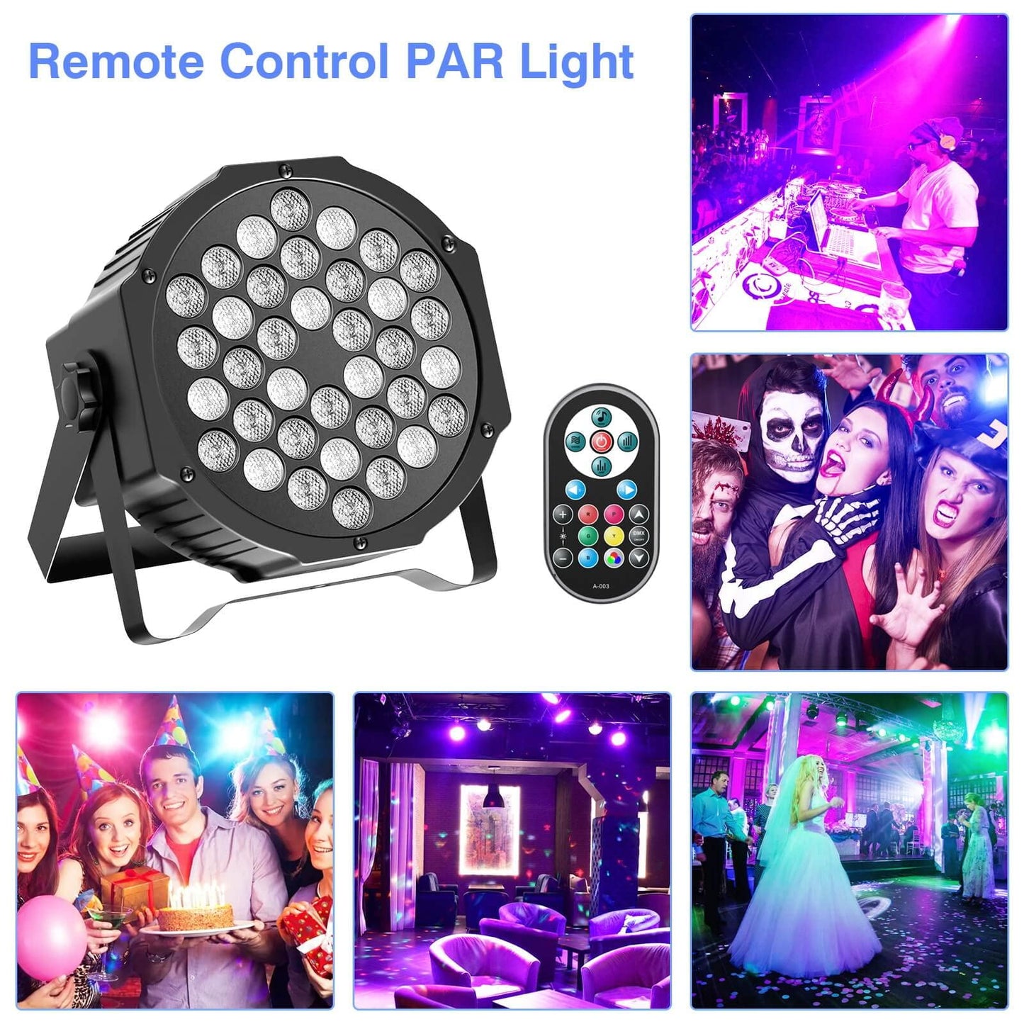 U`King Stage Lights 10 Packs 36LED RGB LED Par Lights