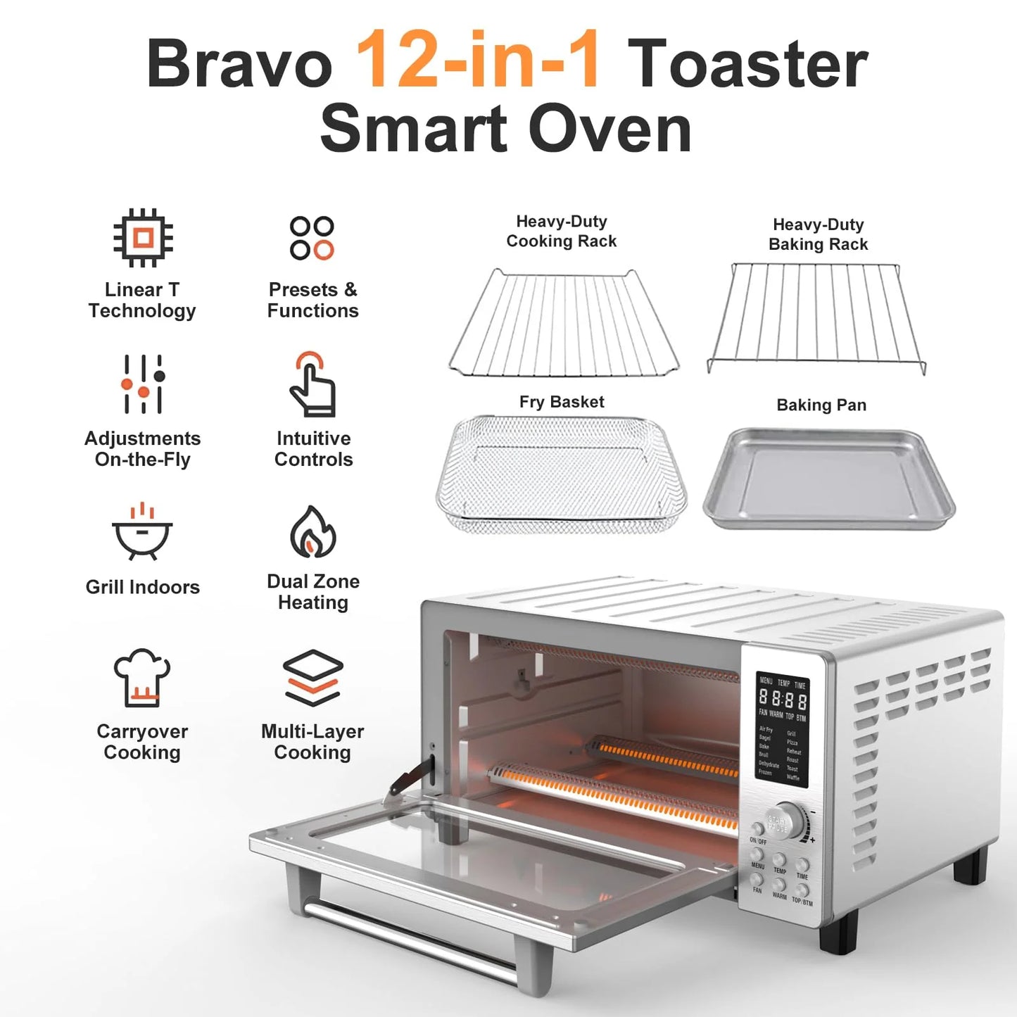 Nuwave Bravo Air Fryer 1800W Toaster Smart Oven