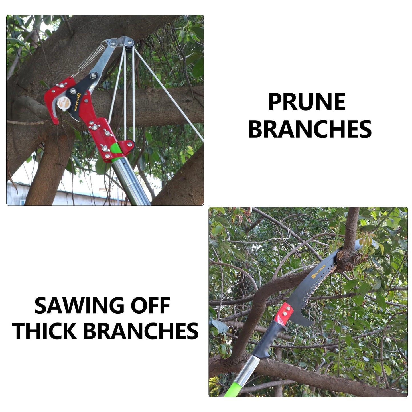 ELIXRION 7-27 Feet Pole Saws for Tree Trimming