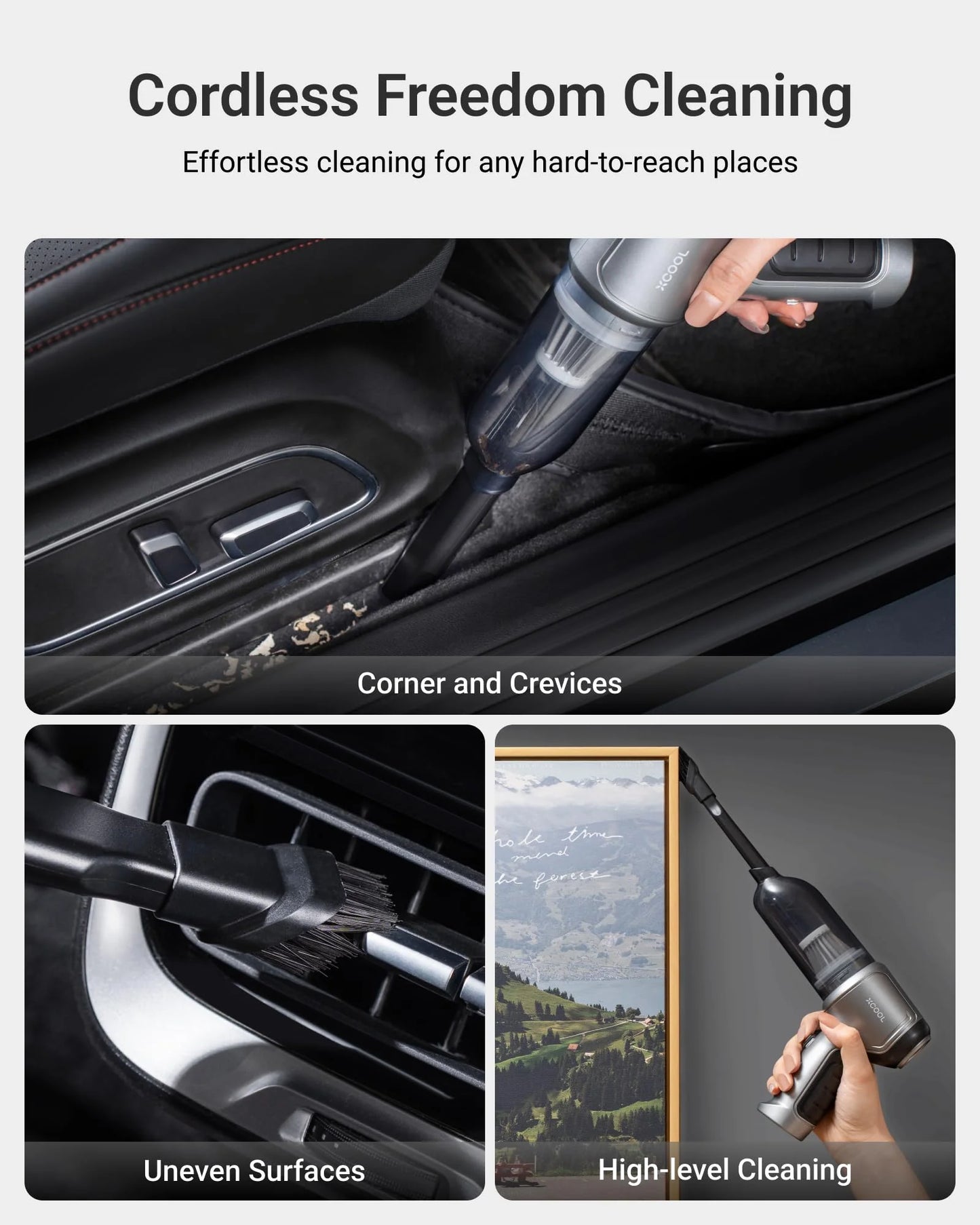 XCOOL Handheld Vacuum Cordless, 12000PA Car Vacuum Cleaner