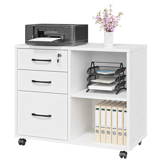 Panana 3 Drawer File Cabinets, Mobile Lateral Printer Stand