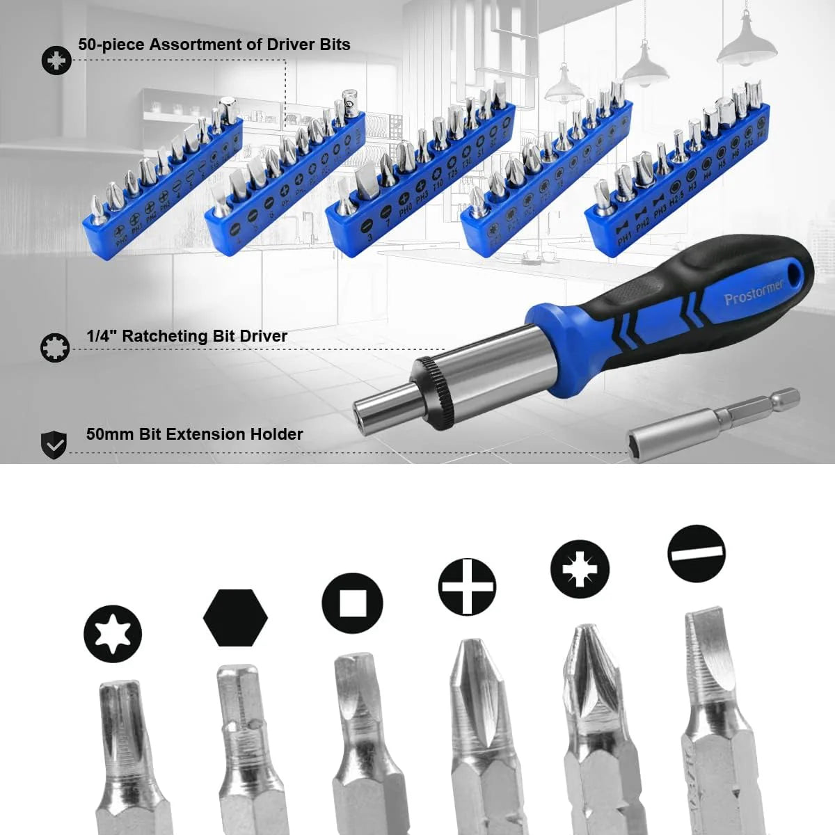 Prostormer 259 Piece Tool Set, General Home/Auto Repair Tool Kit