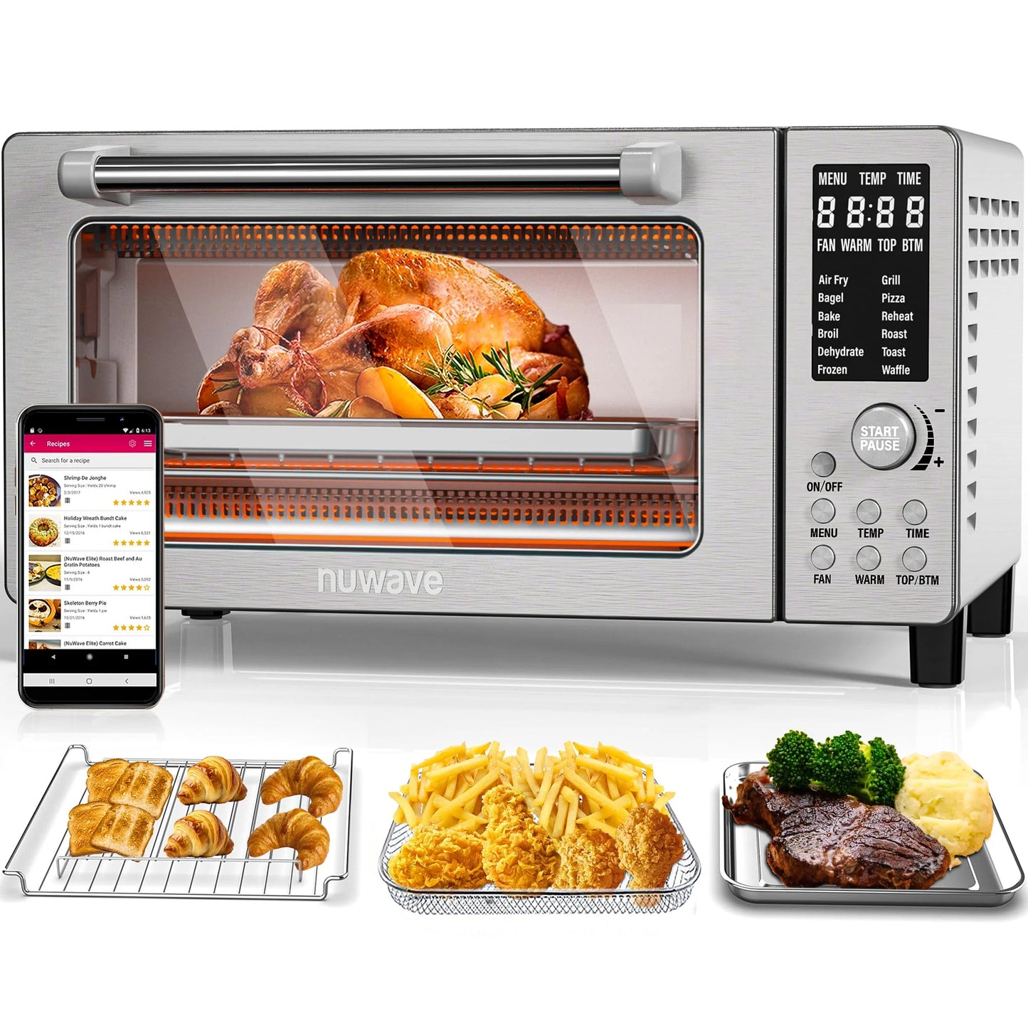 Nuwave Bravo Air Fryer 1800W Toaster Smart Oven