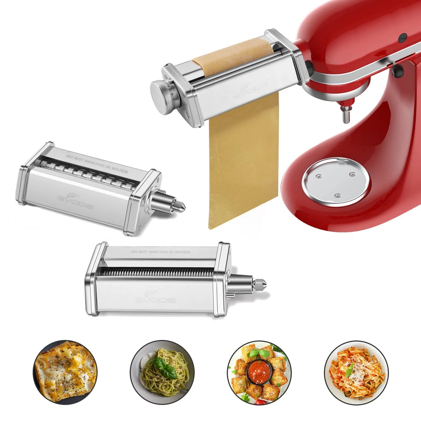 GVODE 3Pcs Pasta Attachment for KitchenAid Stand Mixer