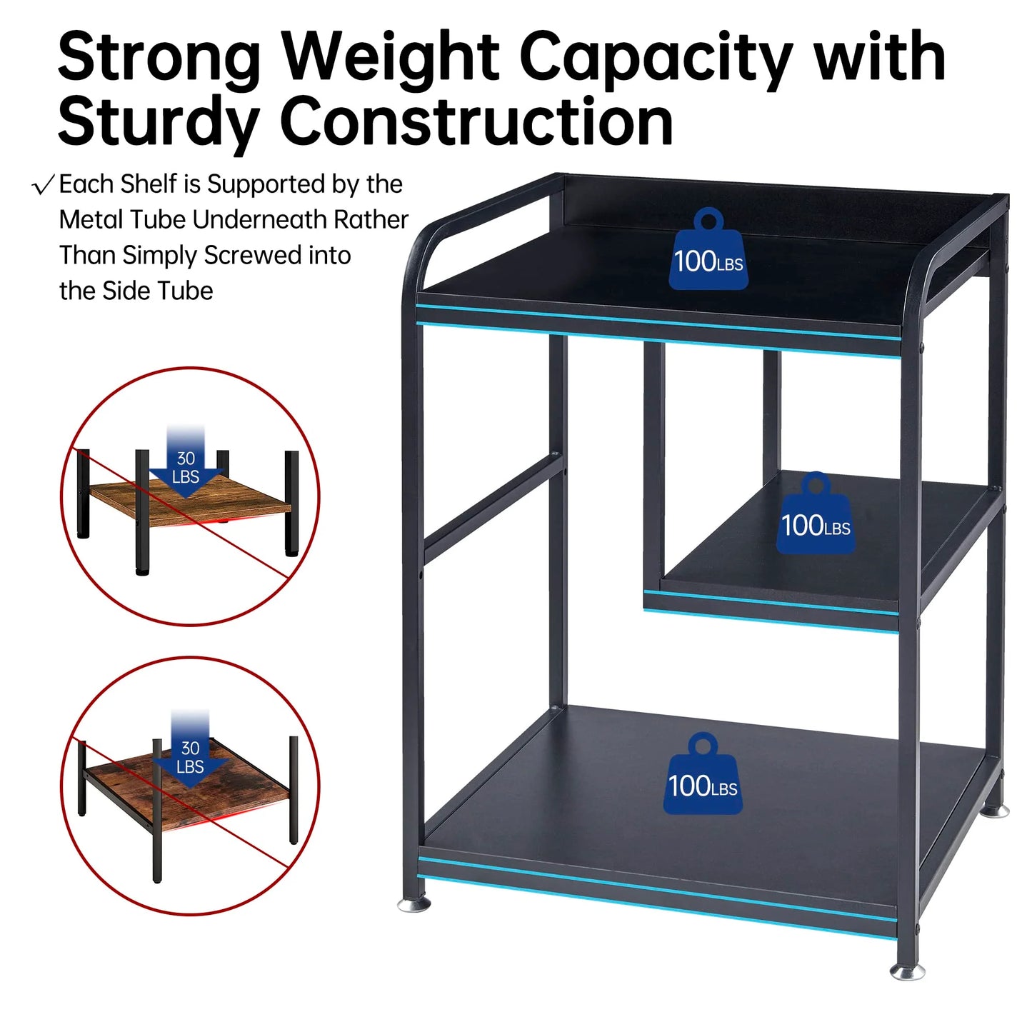 Fannova Printer Stand with Storage Shelf for Organization