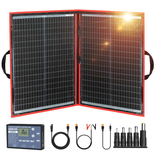 DOKIO 110w 18v Portable Foldable Solar Panel Kit