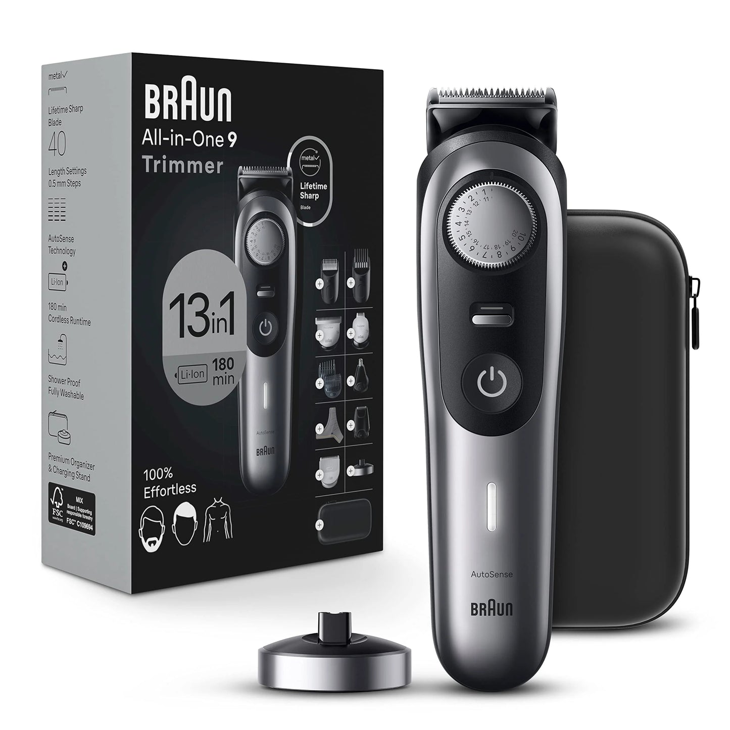 Braun All-in-One Style Kit Series, 13-in-1 Trimmer for Men