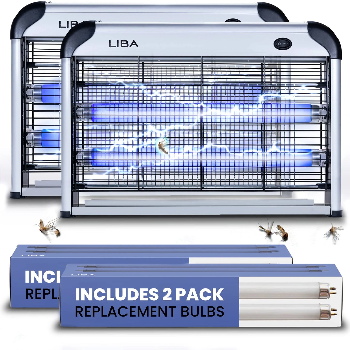 LiBa 2-Pack Electric Bug Zapper Indoor Insect Killer