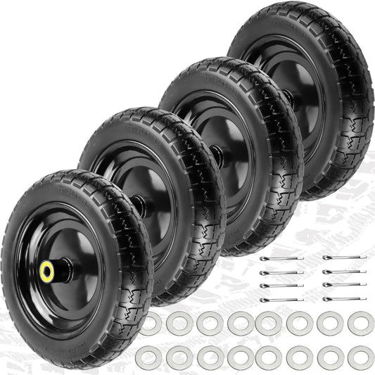 Pontuss 13" Flat Free Wheels Replacement for GOR Garden Cart