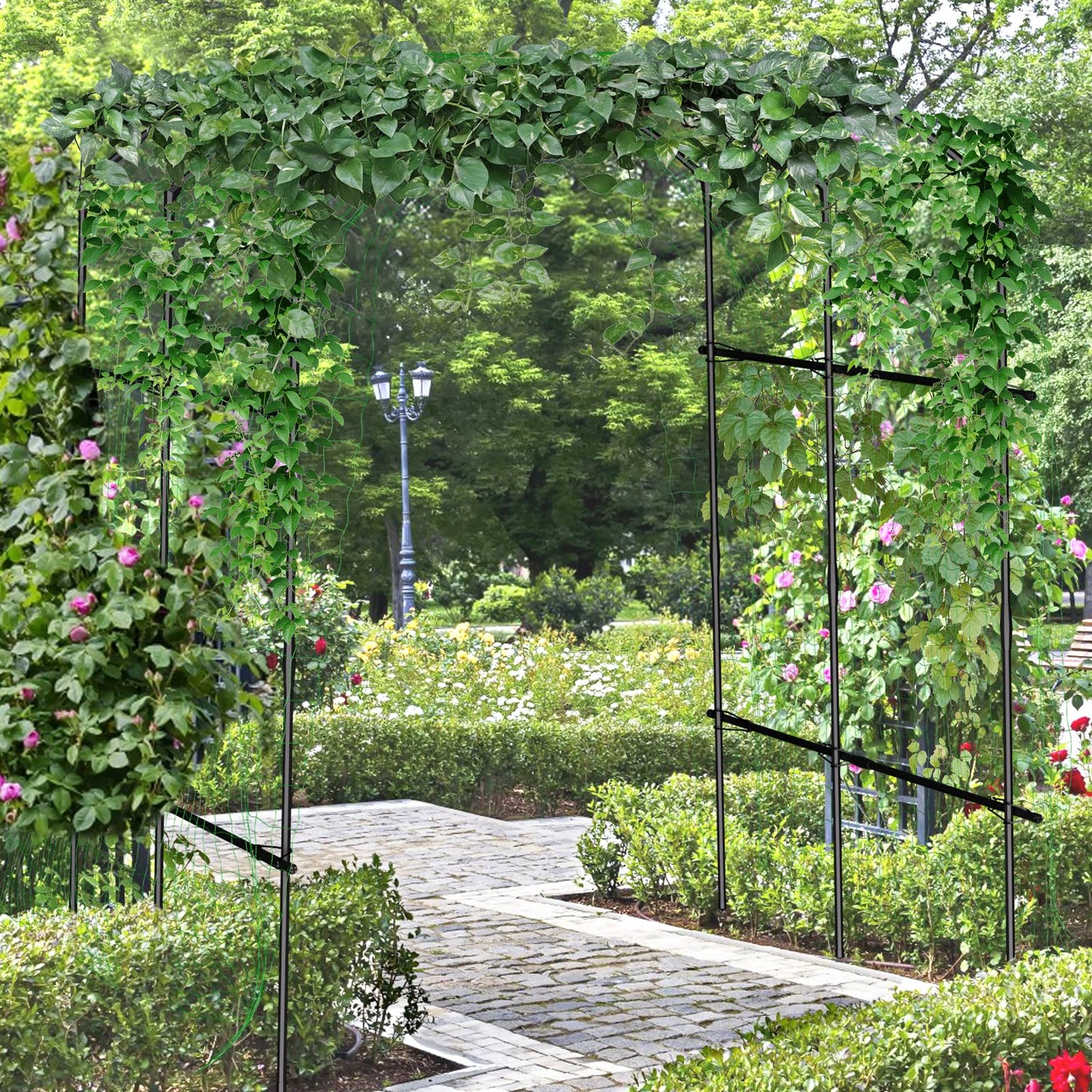 DoCred Tall Garden Arch Trellis for Climbing Plants