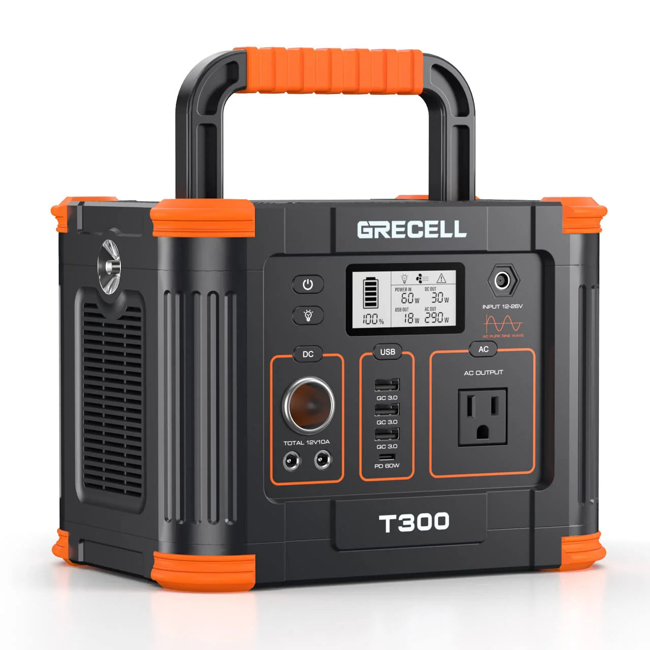 Portable Power Station 300W, GRECELL 288Wh Solar Generator