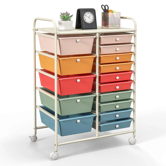 GOFLAME 15-Drawer Rolling Storage Cart