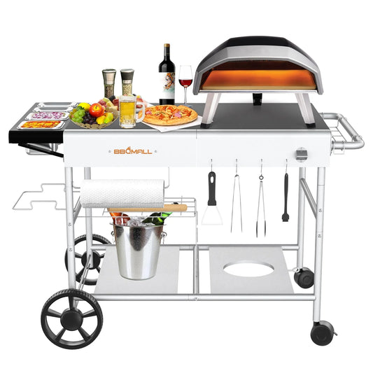 BBQMall Pizza Oven Cart Table for Ooni Koda/Karu/Fyra