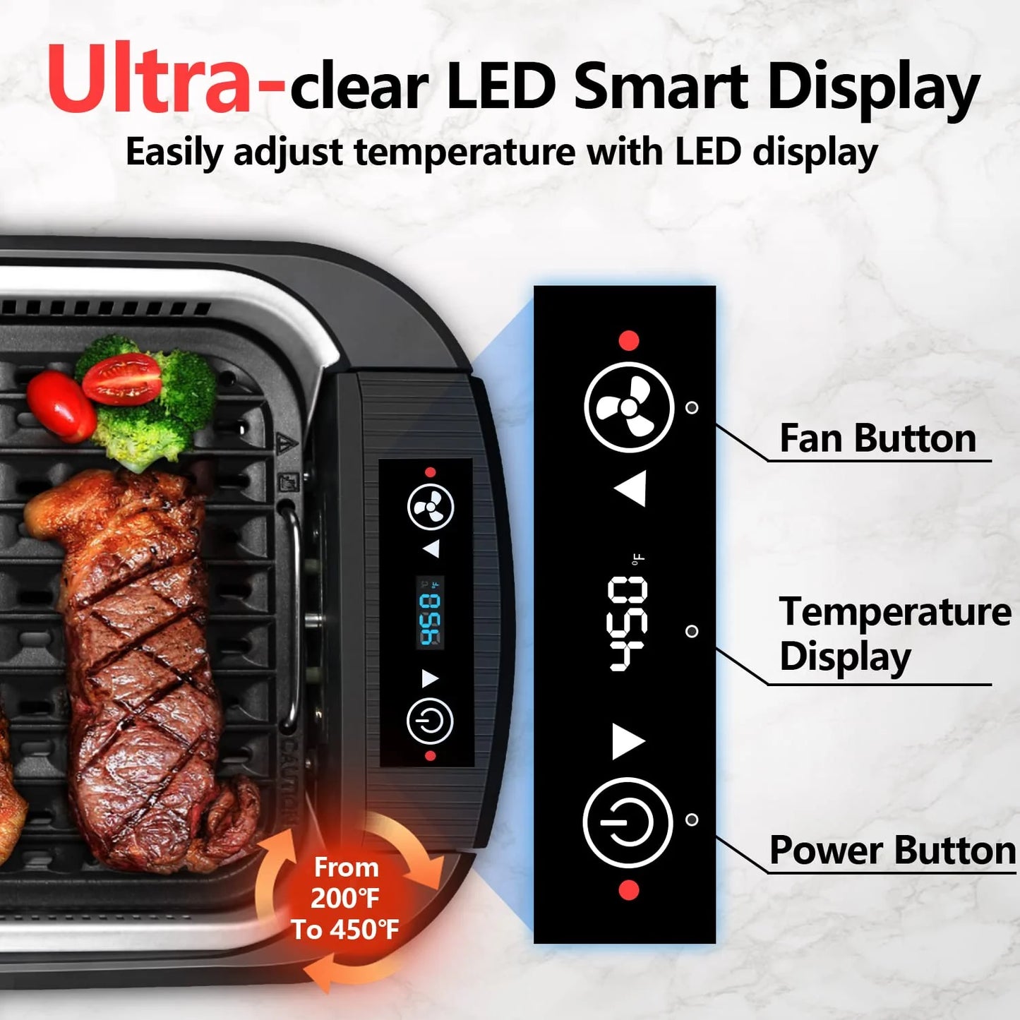 CUSIMAX Smokeless 1500W Electric Grill Indoor