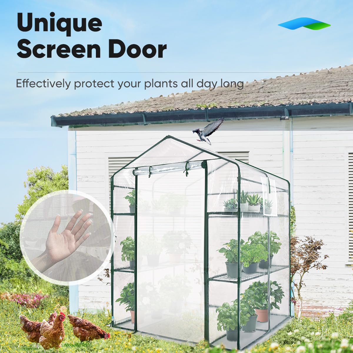 Quictent Greenhouse for Outdoors with Screen Door & Windows