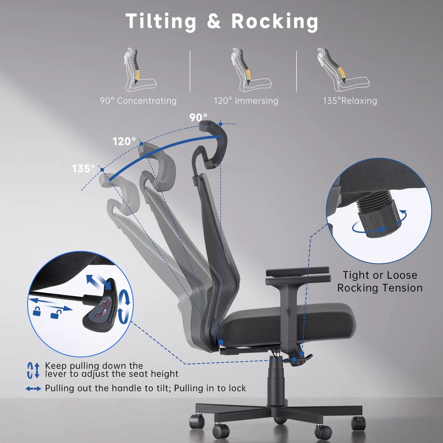 Dripex Ergonomic Office Chair with Lumbar Support