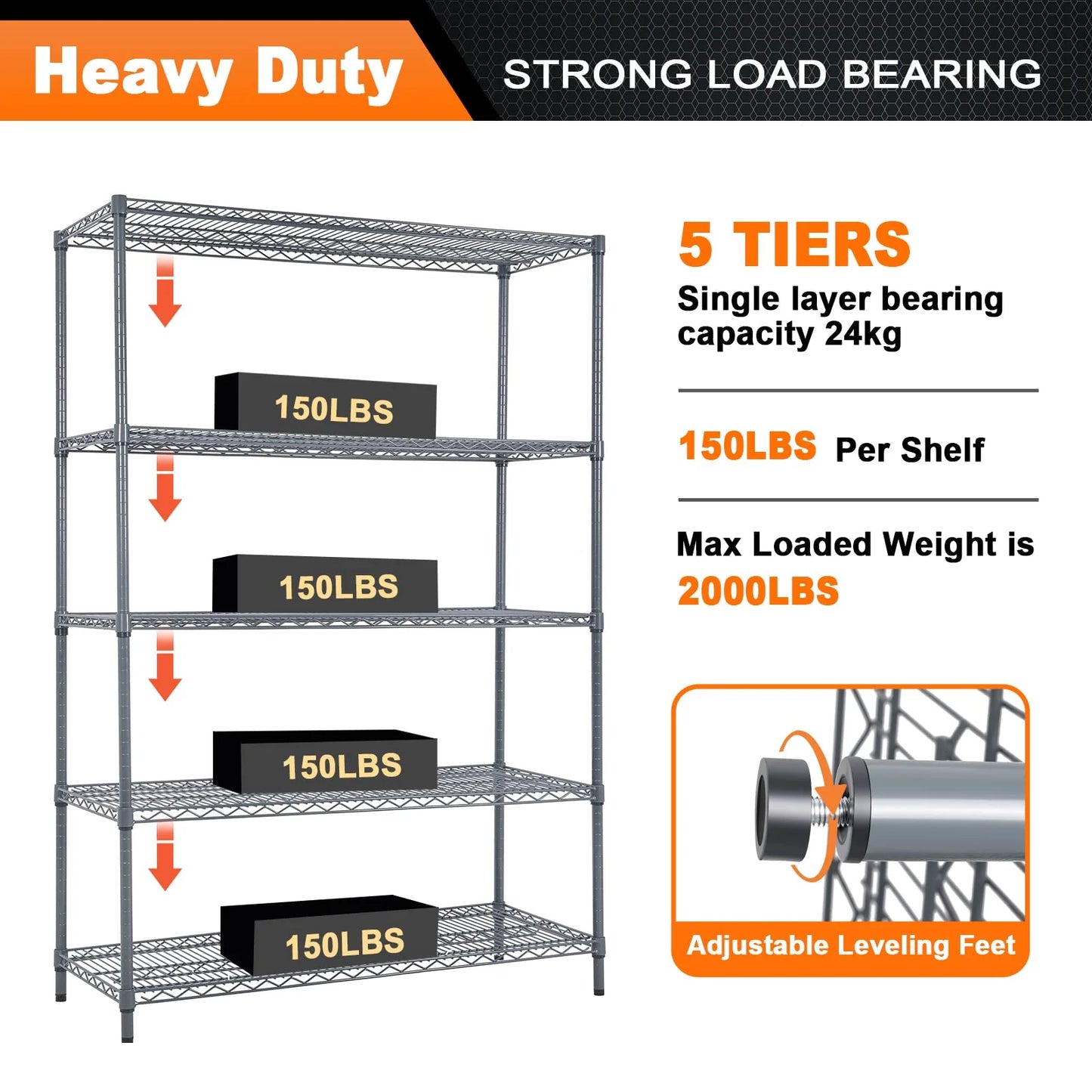 Land Guard 5 Tier Storage Racks and Shelving