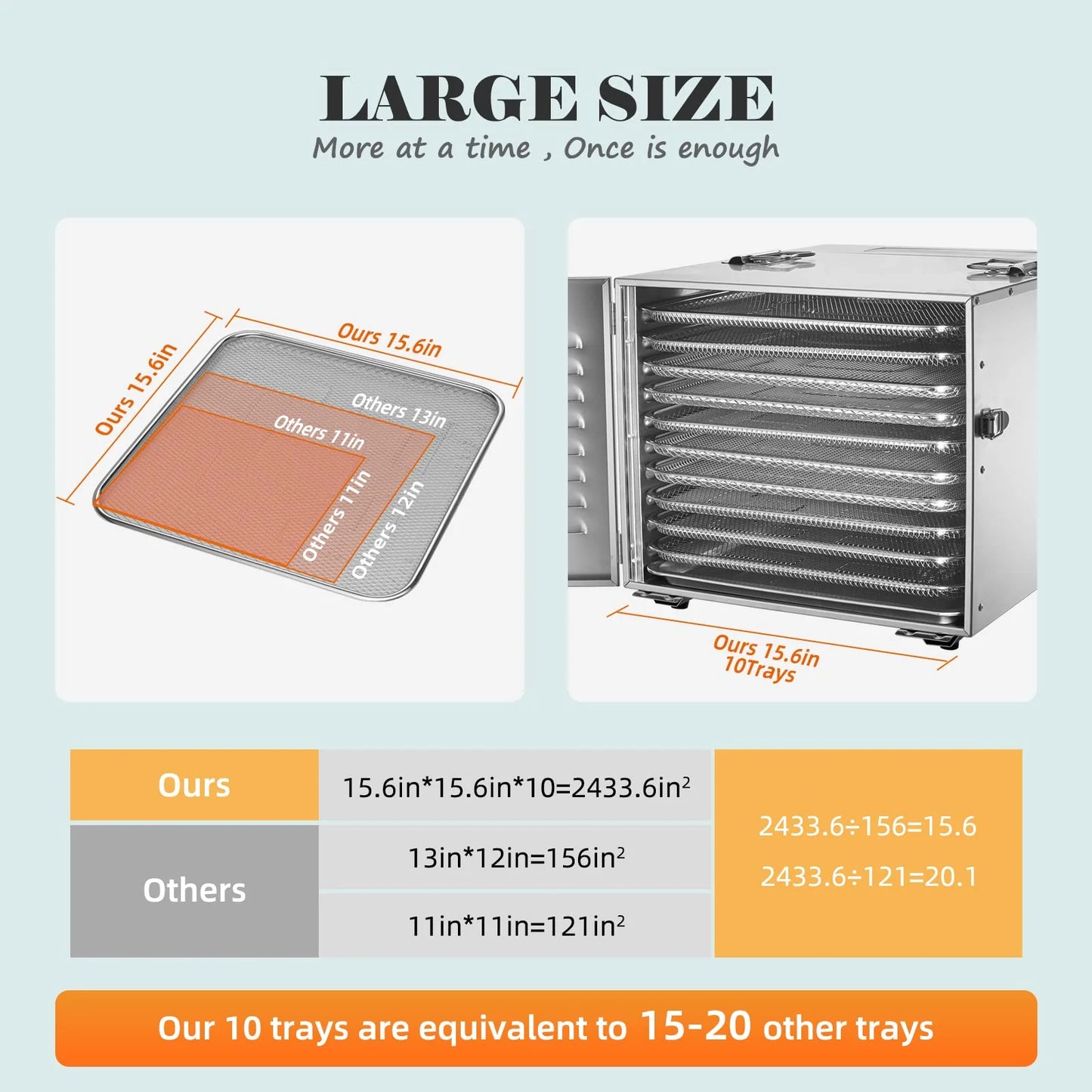 Septree Commercial Large 10 Trays Food Dehydrator