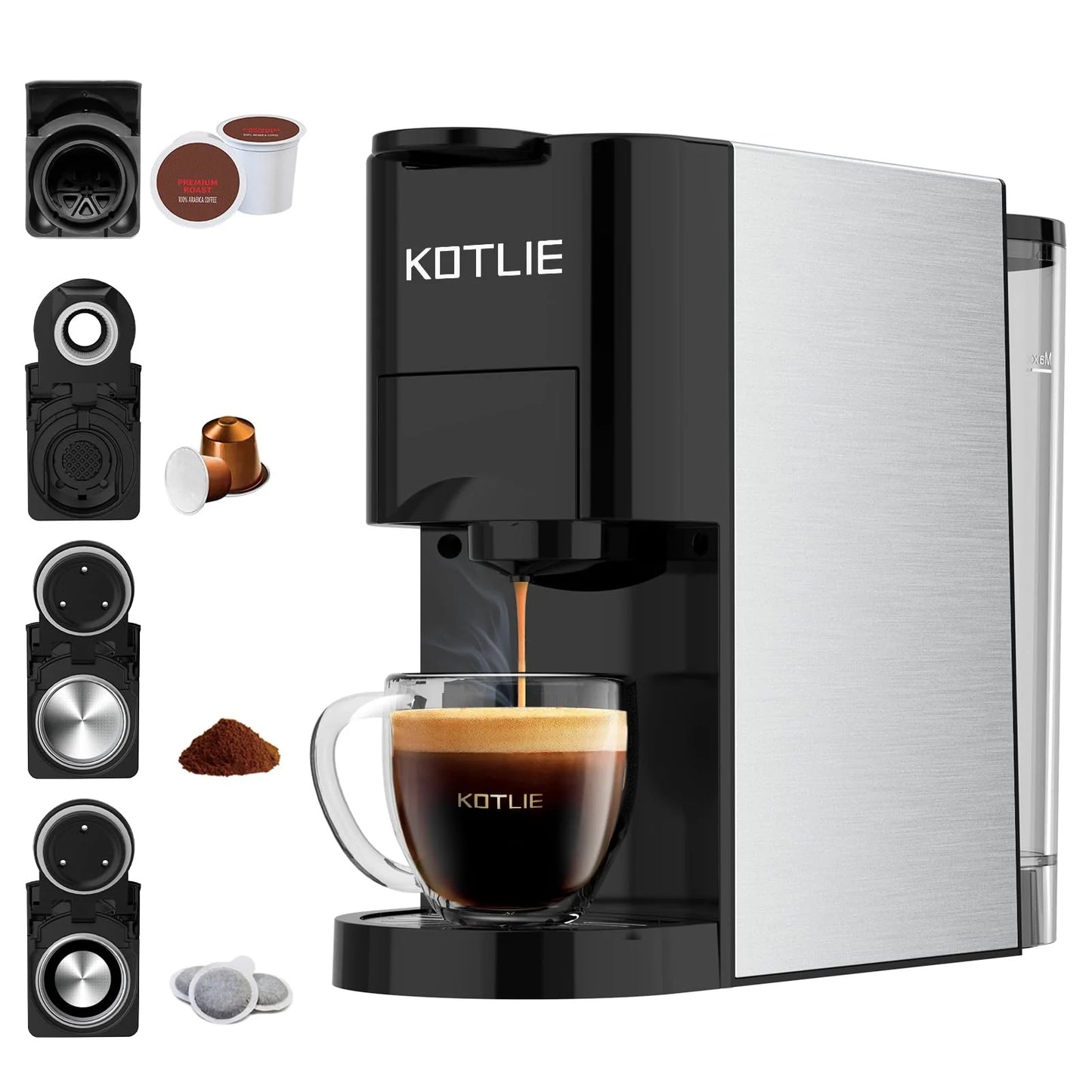 KOTLIE Single Serve Coffee Maker, 4 in 1 Espresso Machine