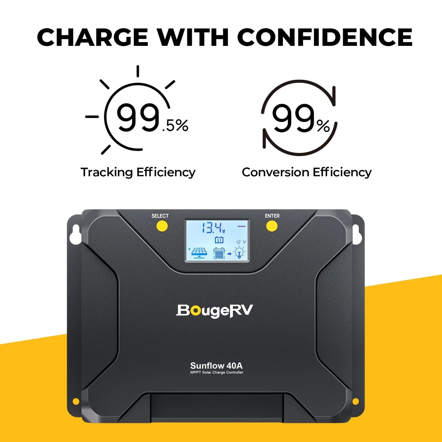 BougeRV Sunflow MPPT Solar Charge Controller 40A