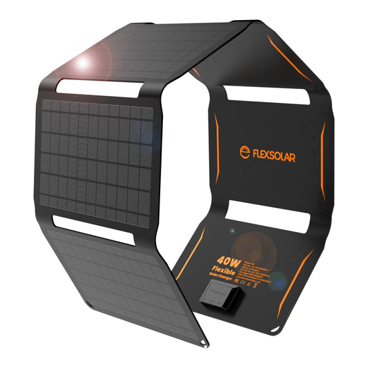 FlexSolar 40W Foldable Solar Panel Charger with USB-C and USB-A Outputs