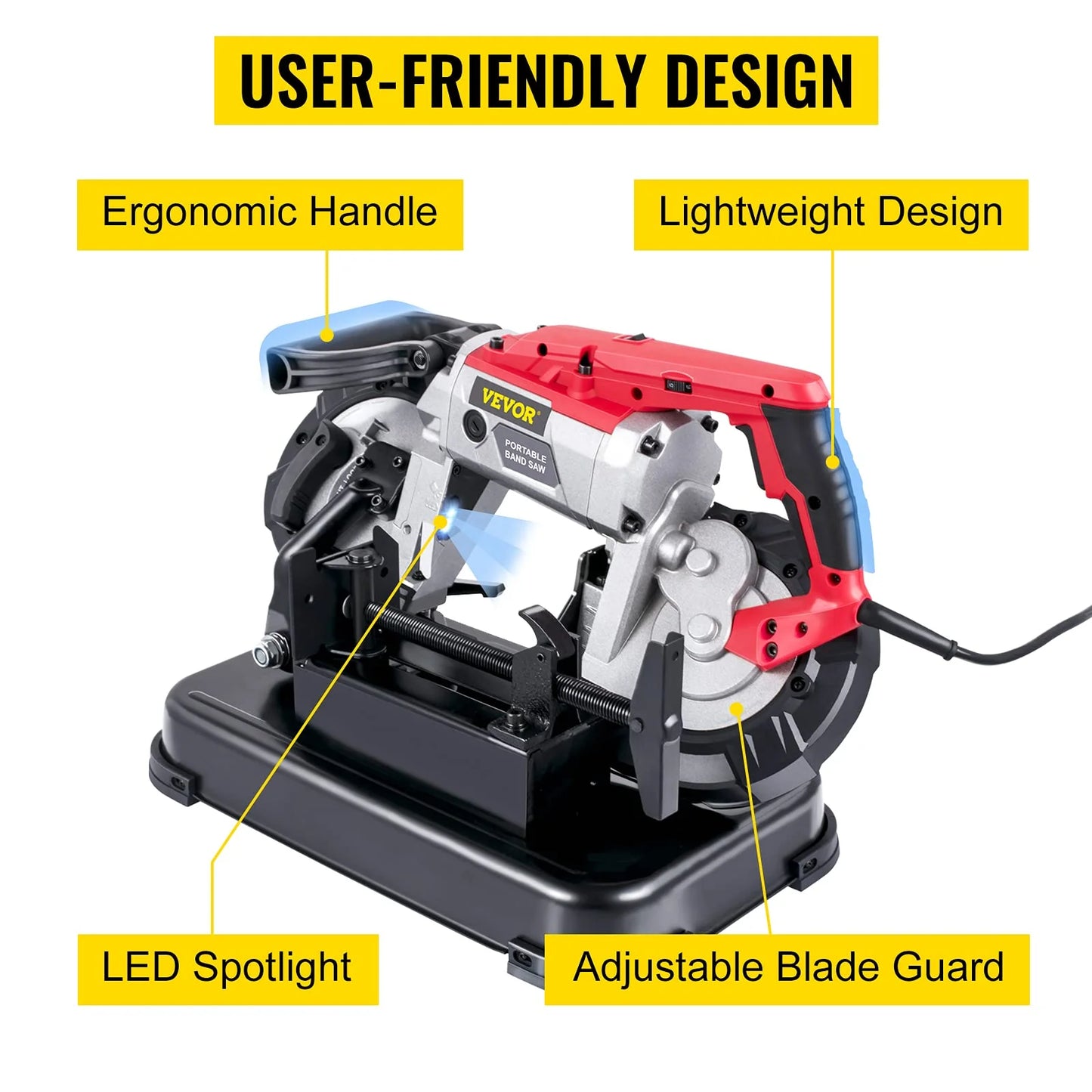 VEVOR Portable Variable Speed Band Saw for Metal Wood