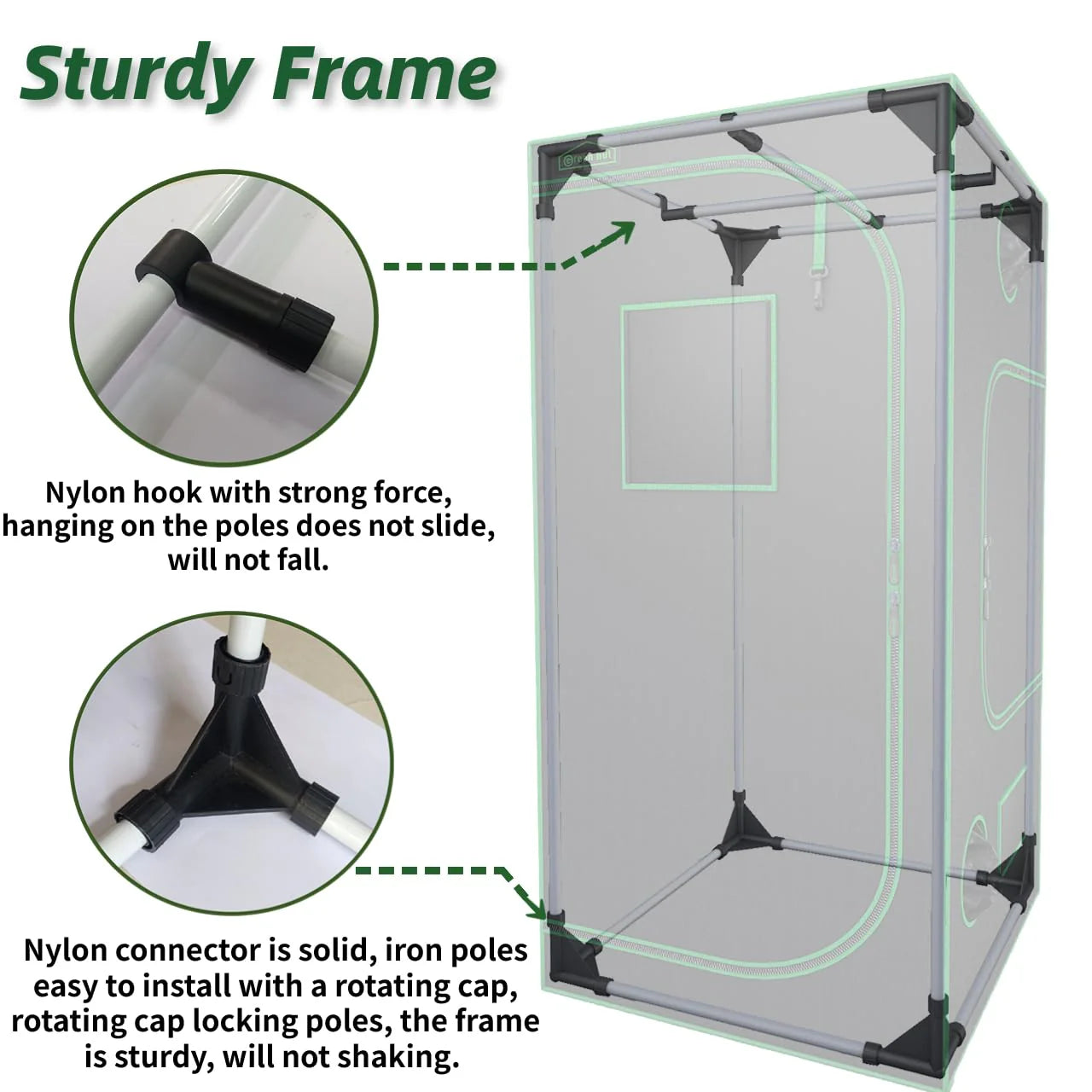 Green hut Grow Tent 96"X48"X78" 600D Mylar Hydroponic