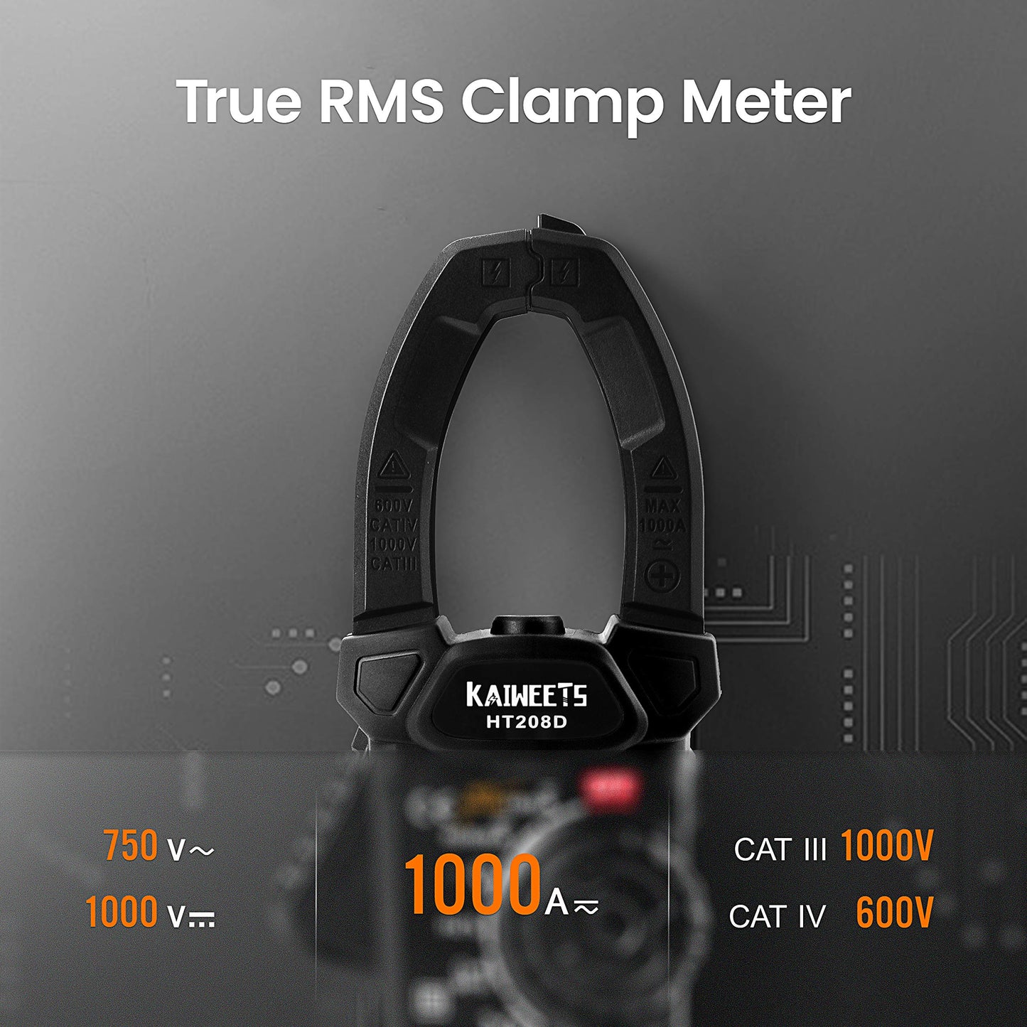 KAIWEETS Inrush Clamp Meter 1000A True RMS AC/DC Current Amp Meter