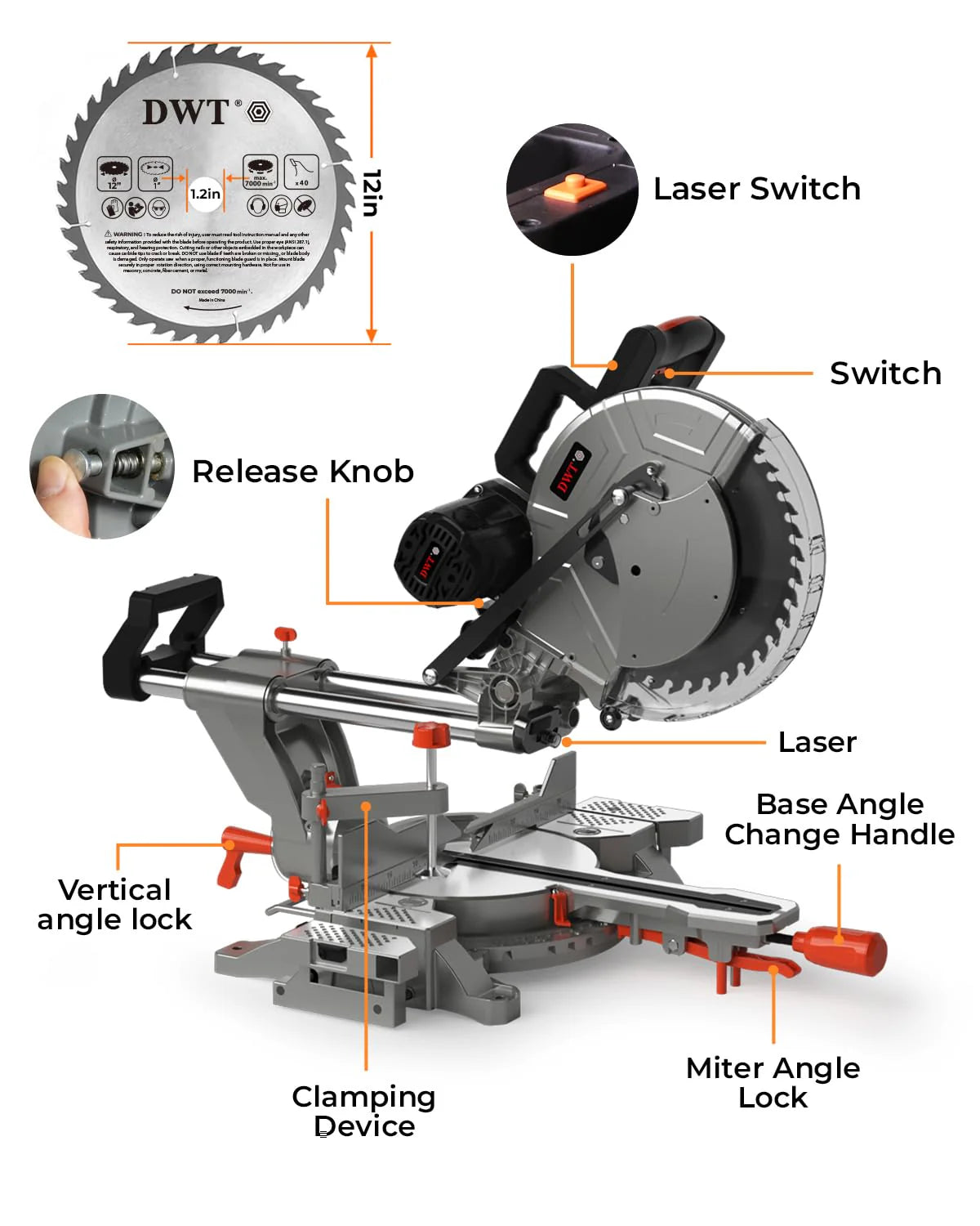 DWT 12 Inch Compound Sliding Miter Saw