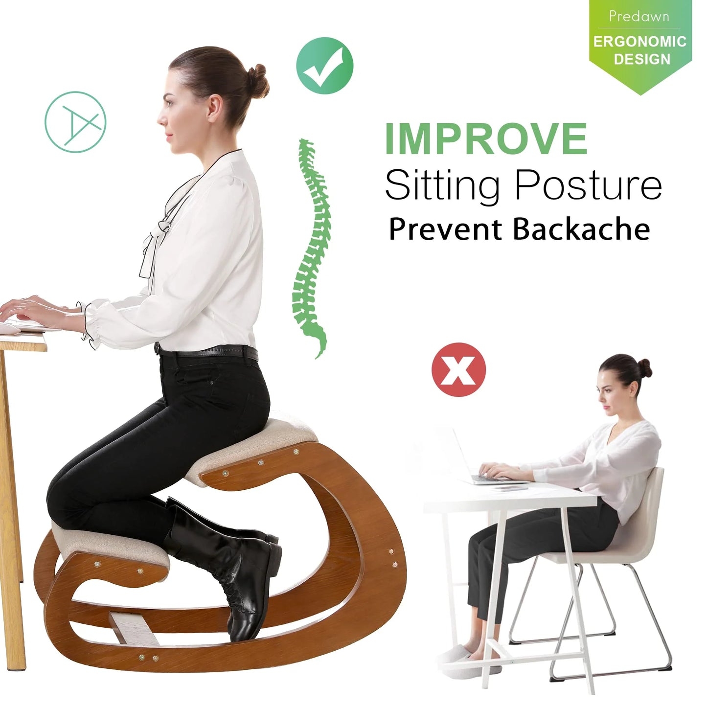 Predawn Ergonomic Kneeling Chair, Rocking Knee Chair