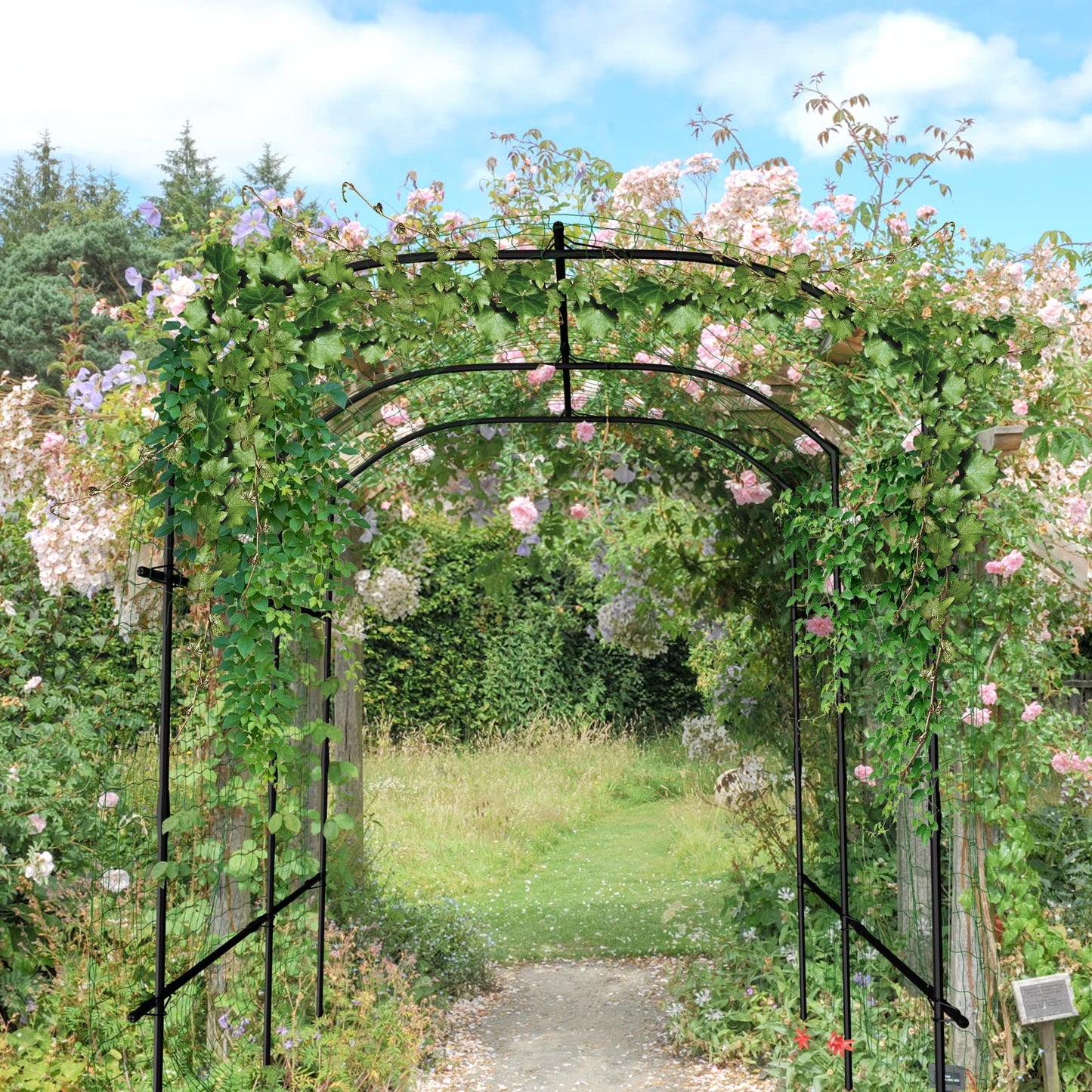 DoCred Tall Garden Arch Trellis for Climbing Plants