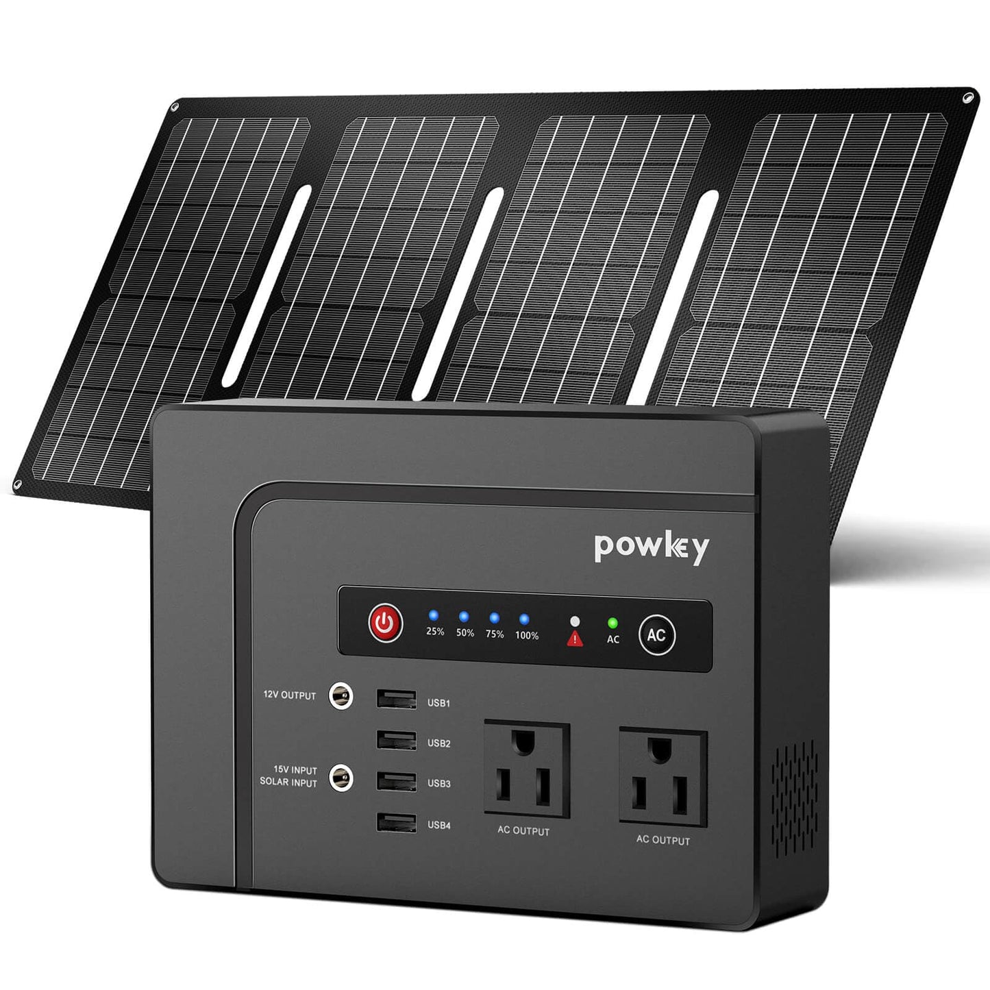 Powkey 146Wh/200W Outdoor Solar Generator with Panel