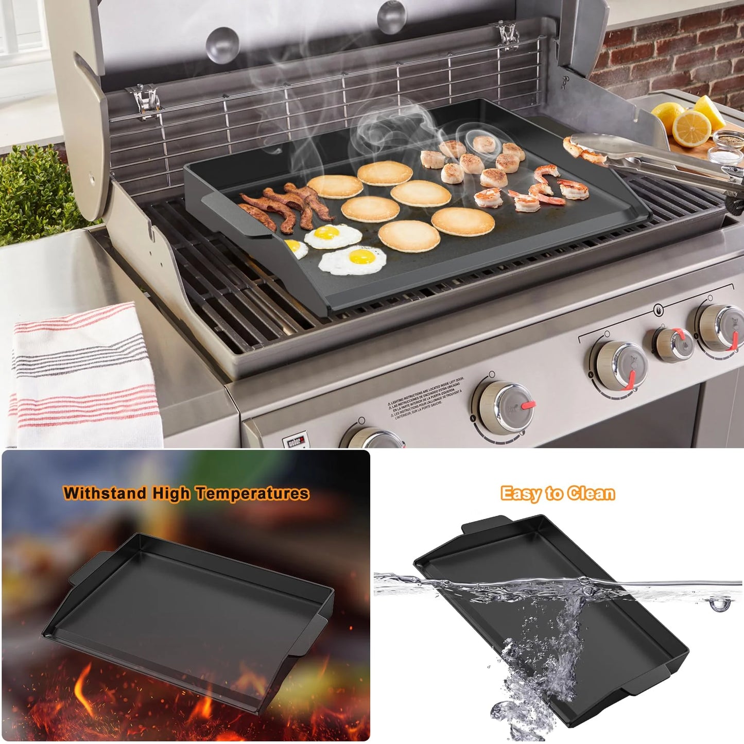 Onlyfire 23" x 16" Universal Cast Iron Cooking Griddle