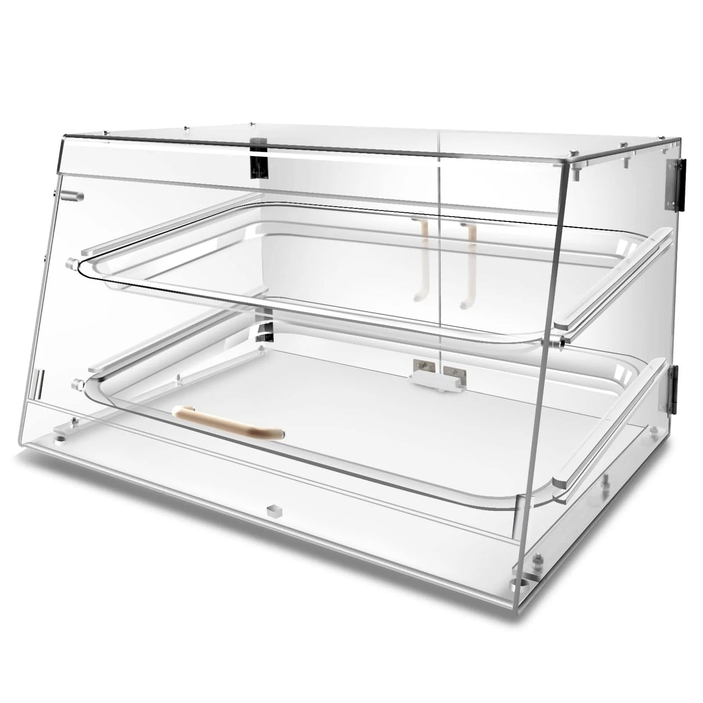 YBSVO 2 Tray Bakery Display Case with Front and Rear Doors