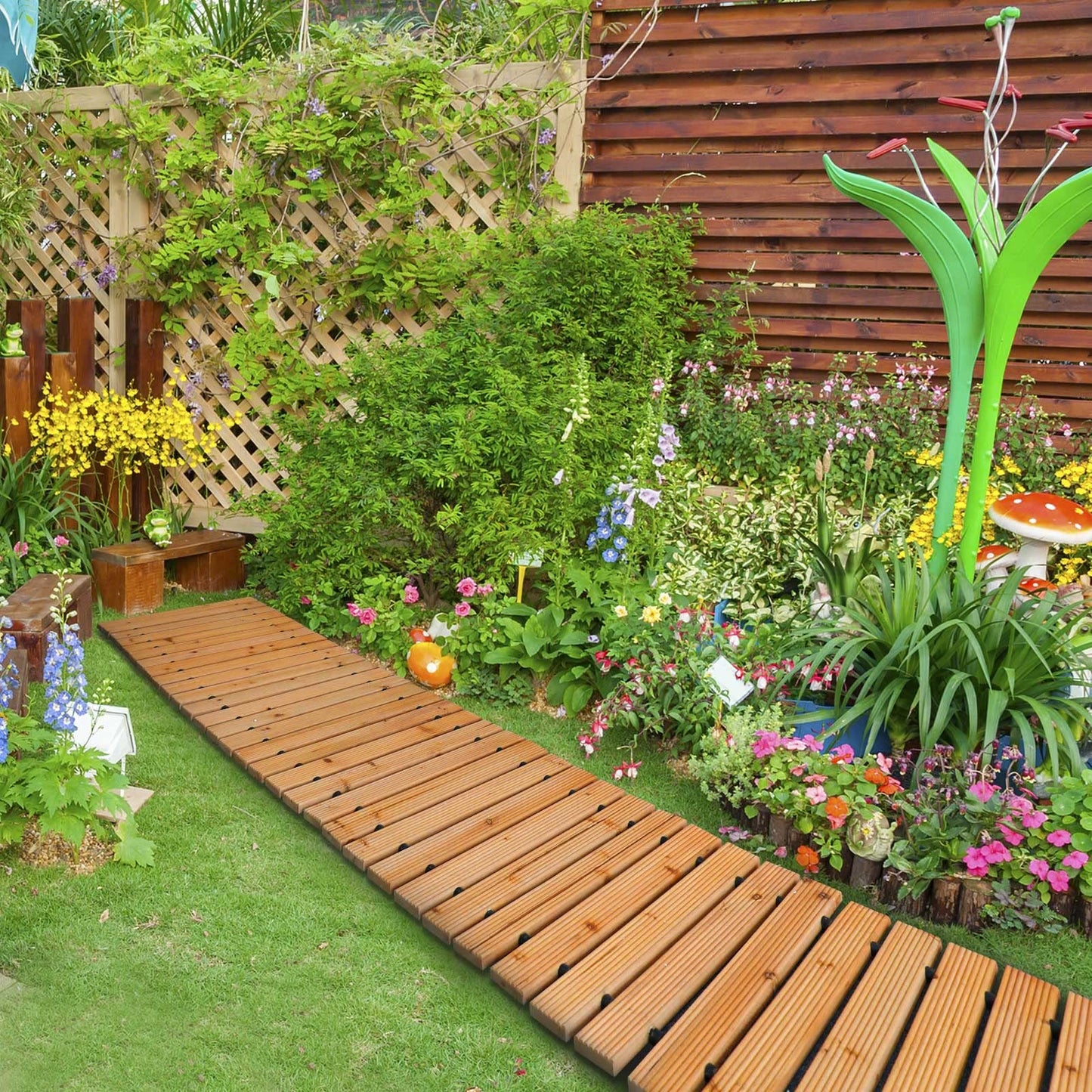 RELIANCER 12' Wooden Garden Pathway