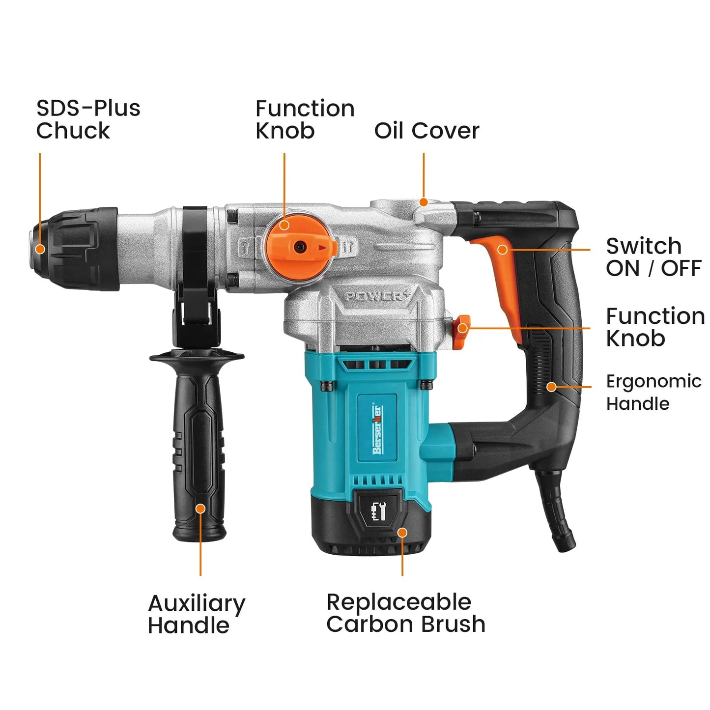 Berserker 1-1/8" SDS-Plus Rotary Hammer Drill