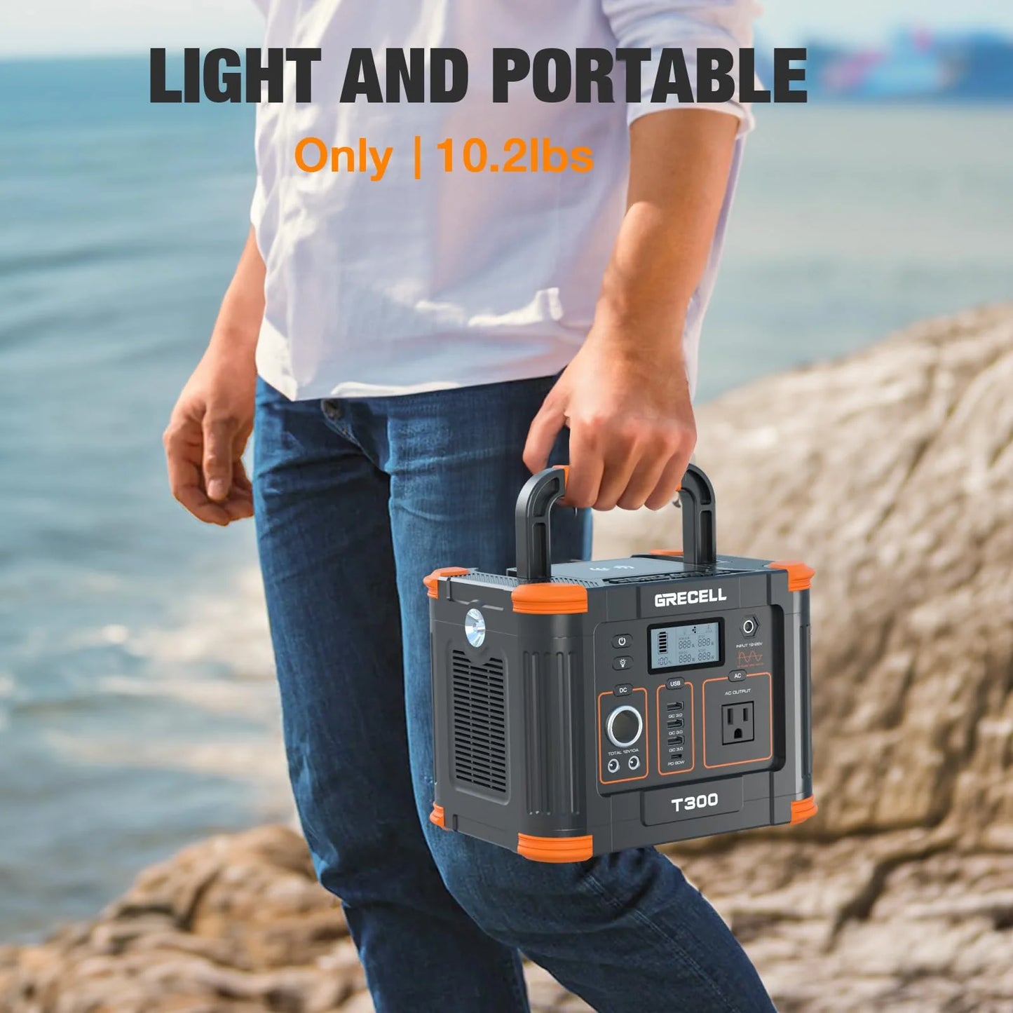 Portable Power Station 300W, GRECELL 288Wh Solar Generator