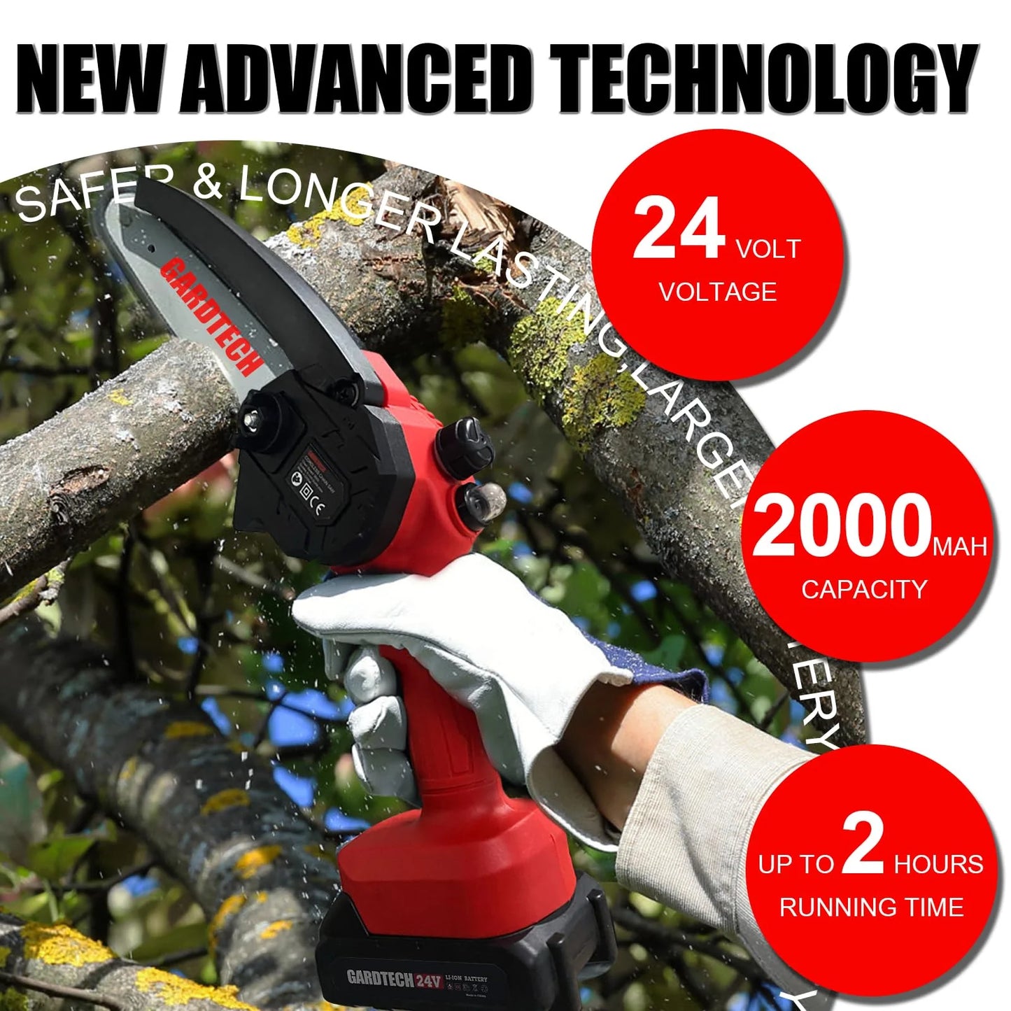 Gardtech 6 Inch Cordless Portable Electric Chain Saw