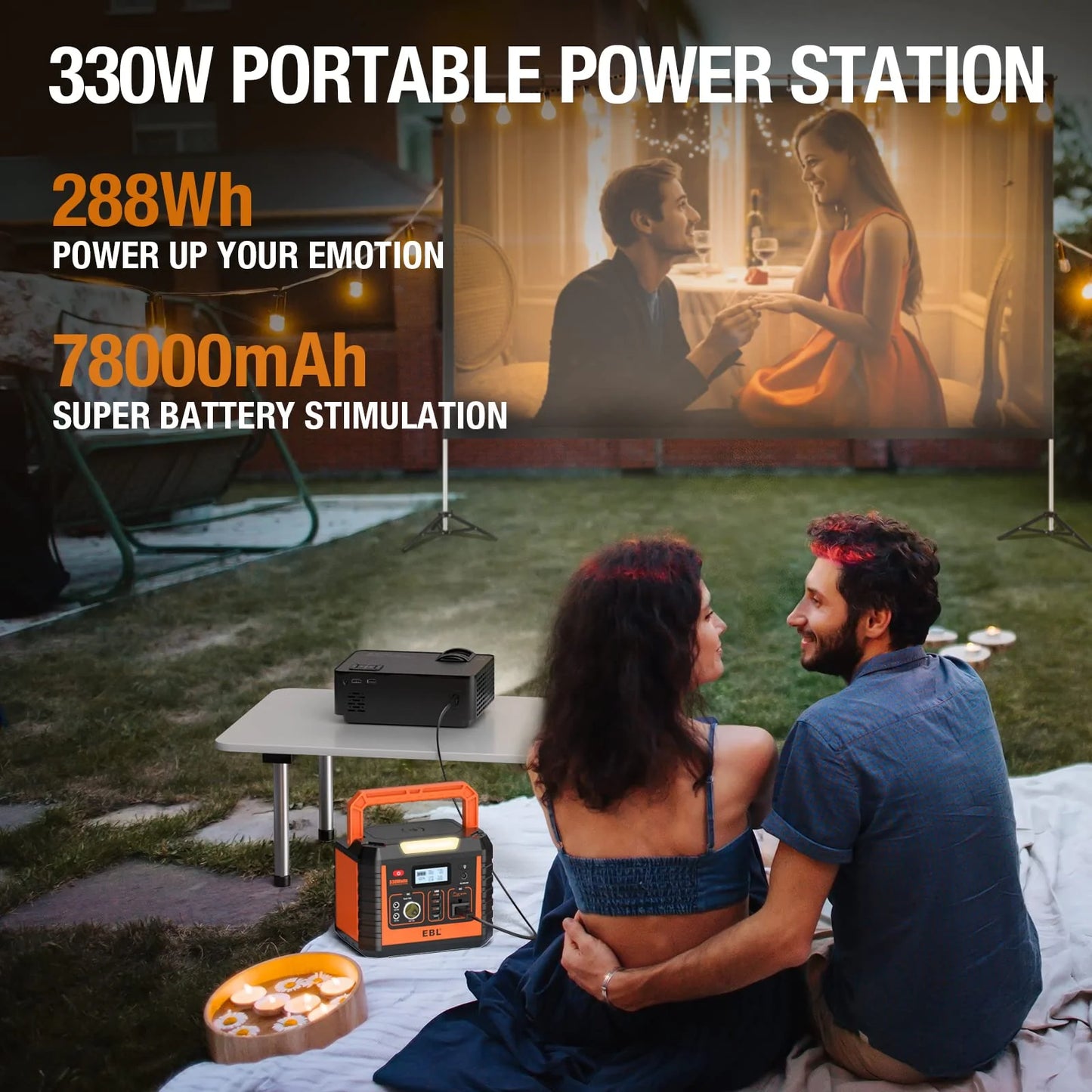 EBL Portable Power Station, 110V/330W Solar Generator