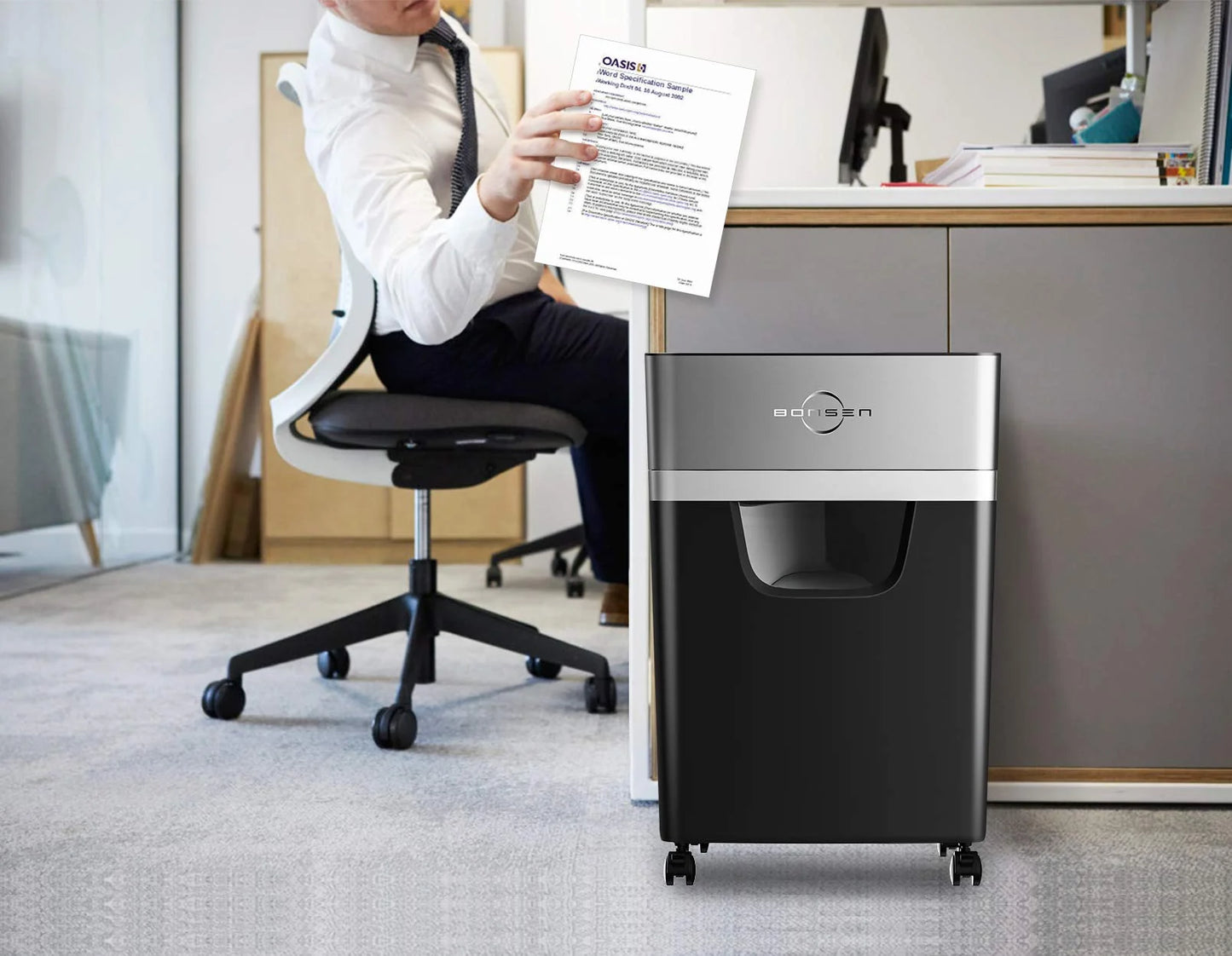 BONSEN 16-Sheet Heavy Duty Paper Shredder for Office