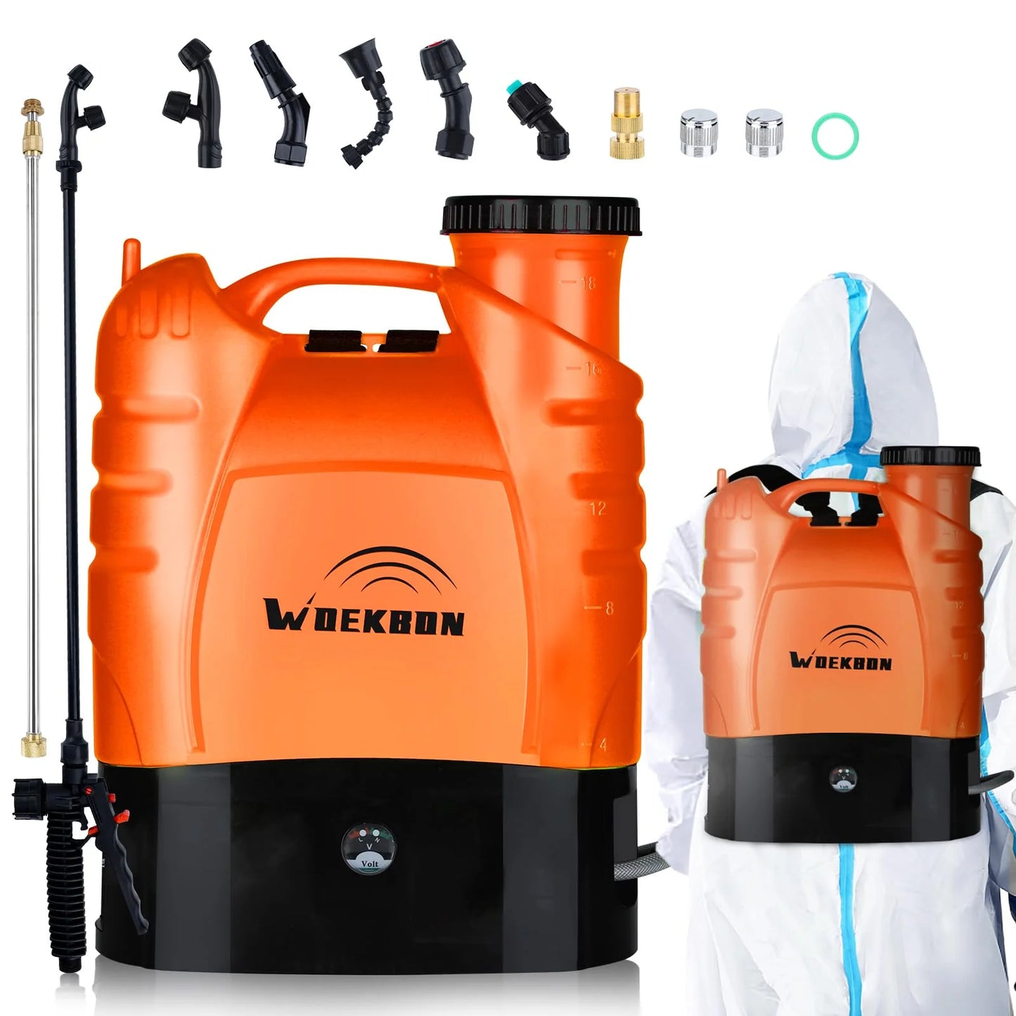 WOEKBON 4 Gallon Electric Garden Pump Sprayer