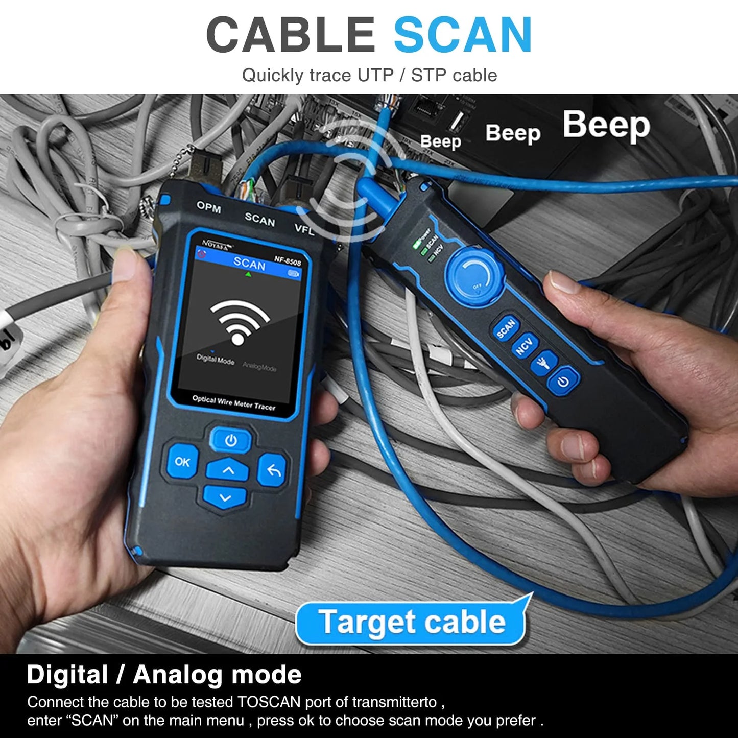 NOYAFA Network Cable Tester with Optical Power Meter