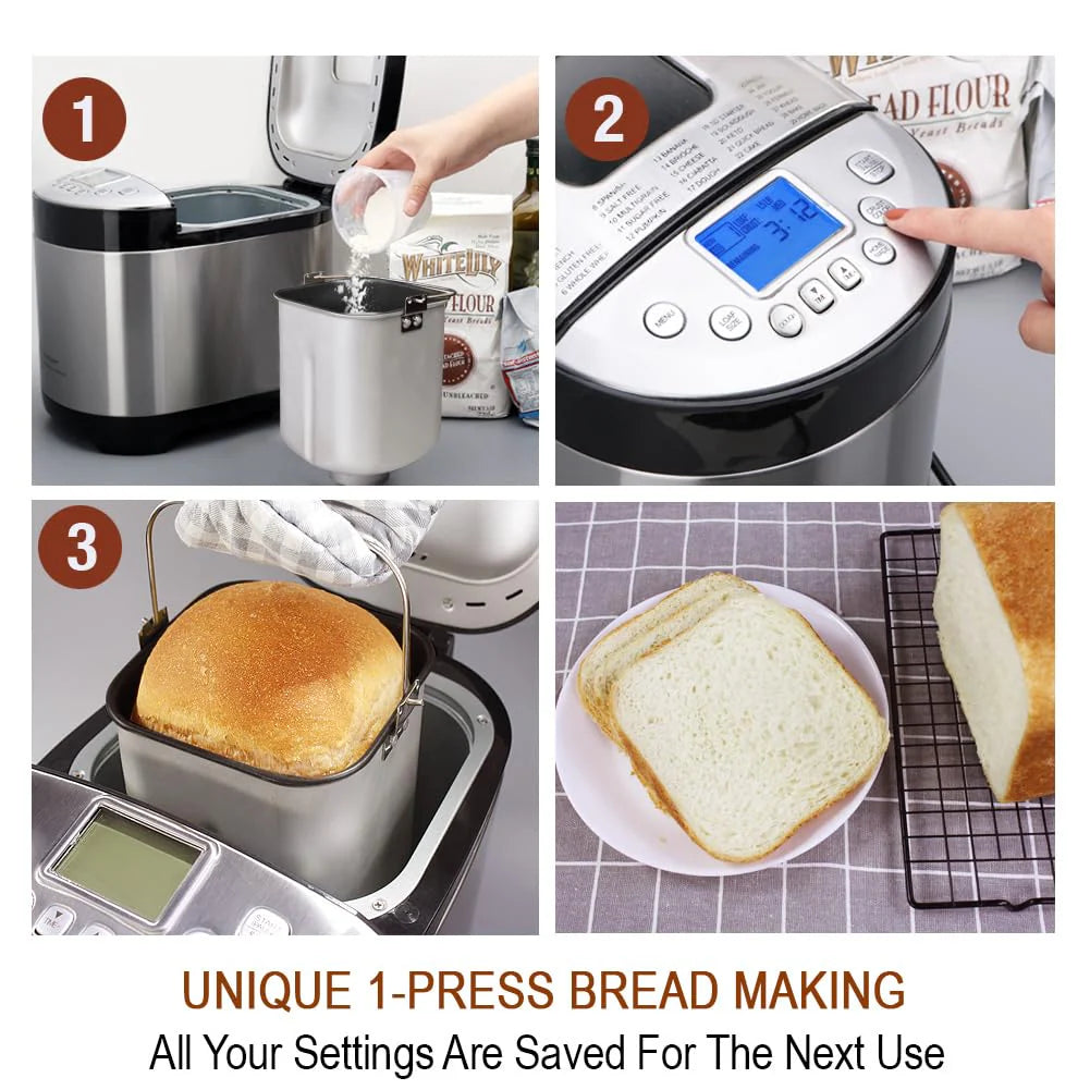 KITCHENARM 29-in-1 Smart Bread Machine with Gluten Free Setting