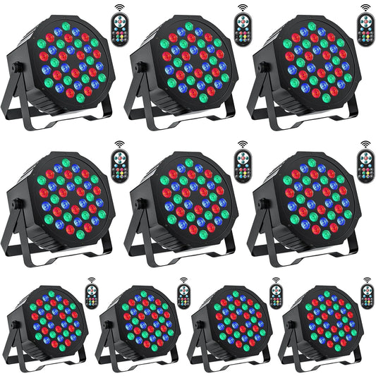 U`King Stage Lights 10 Packs 36LED RGB LED Par Lights