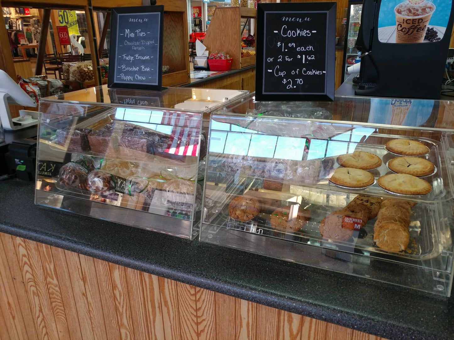 YBSVO 2 Tray Bakery Display Case with Front and Rear Doors