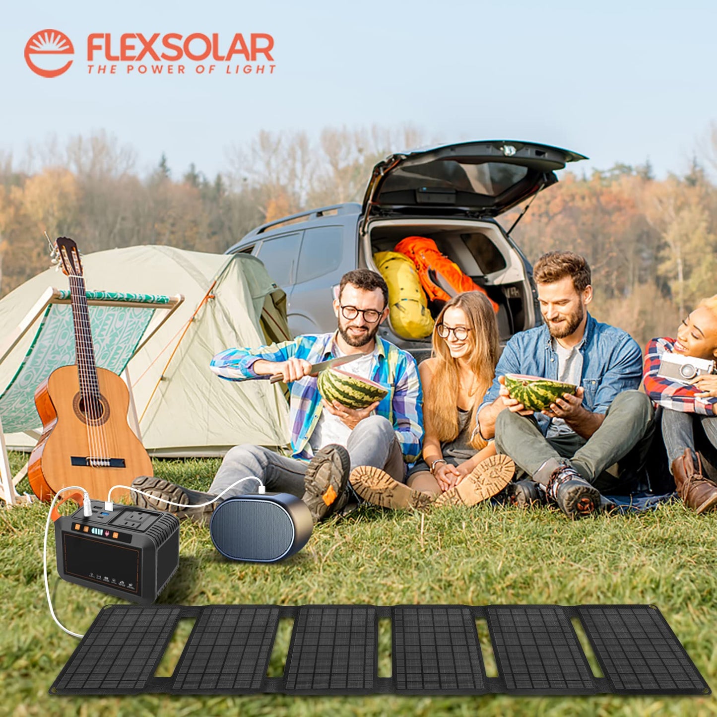 FlexSolar 40W Foldable Solar Panel Charger with USB-C and USB-A Outputs