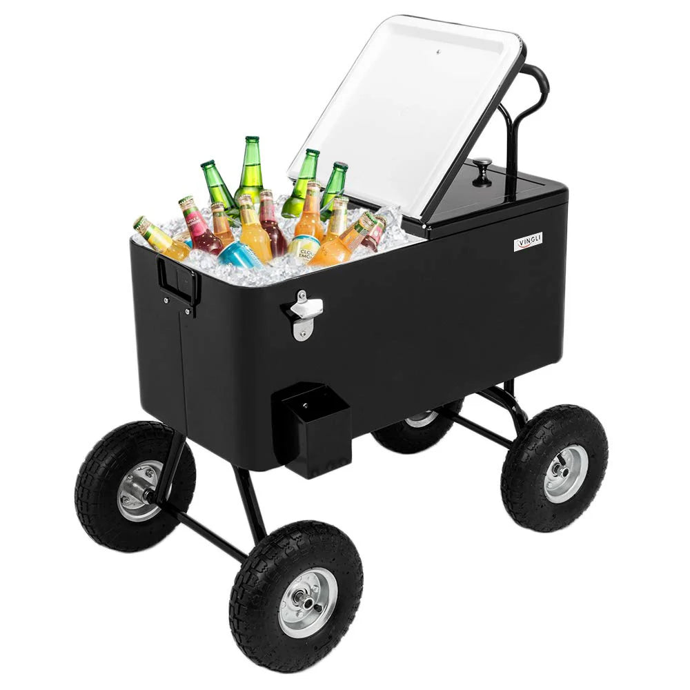 VINGLI 80 Quart Wagon Rolling Cooler Ice Chest